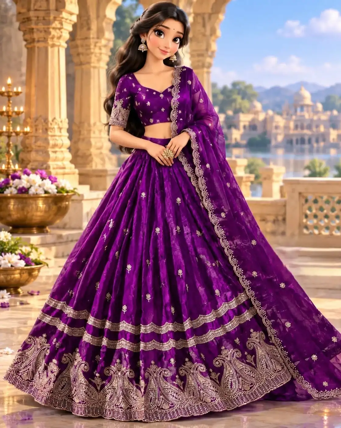 Premium Space Silk Dhassera Special Lehenga Set